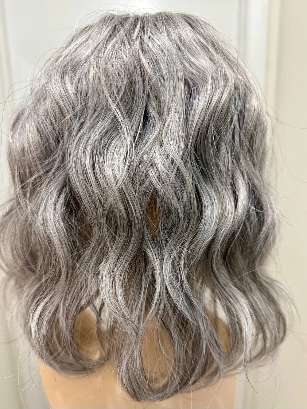 HAIR, 14” Wavy Topper, Center Part, Gray/Silver/Salt & Pepper
